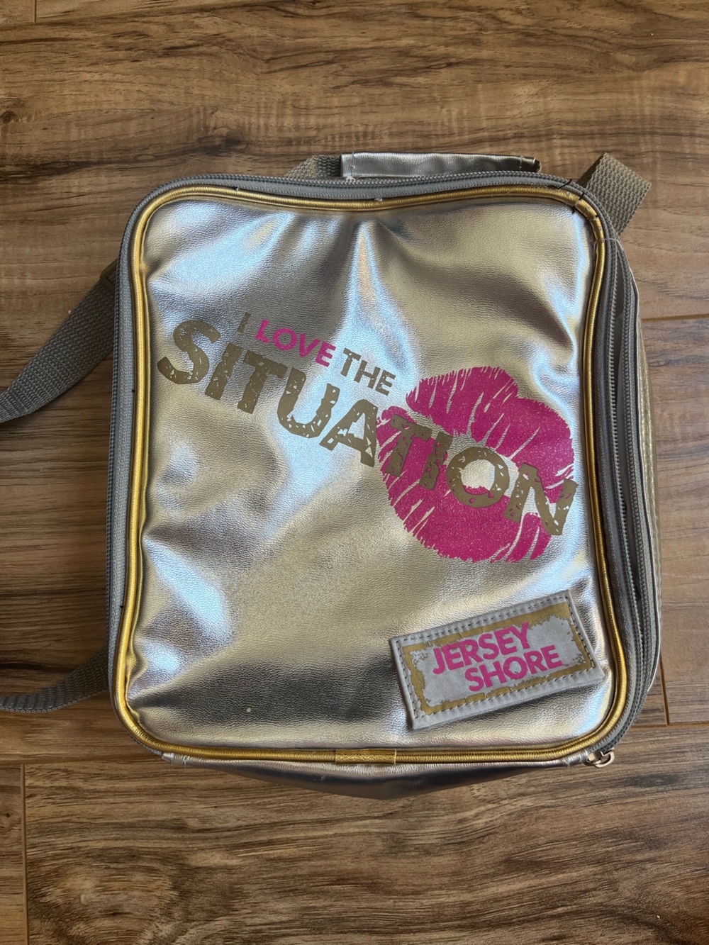 Vtg MTV Jersey Shore I Love The Situation Lunch Bag Metallic Silver Calego Flaws